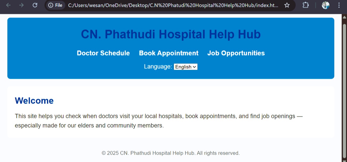 C.N Phatudi Hospital Help Hub
